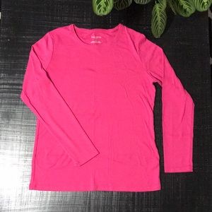 Talbots Pink 100% Cotton Long Sleeve Tee Medium